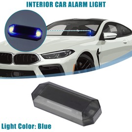 A ABSOPRO Universal Car Solar Power Simulated Dummy Alarm, Car Security Anti-Theft LED Flashing Warning Light Fake Lamp Blue Shell Black