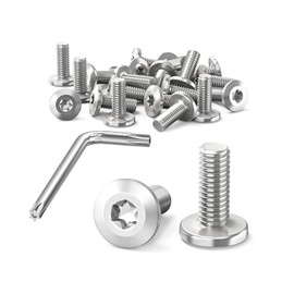 Dayalo Pack of 30 M4 x 30 mm Flat Head Screws Torx Screws Stainless Steel A2 V2A Threaded Screws Fully Threaded with Torx Key