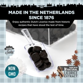 Gustaf's Dutch Licorice Double Salt Coins - 5.2oz Bag - Salted Black Licorice Coins - Dutch Candy from Netherlands - Salty Black Liquorice Treats