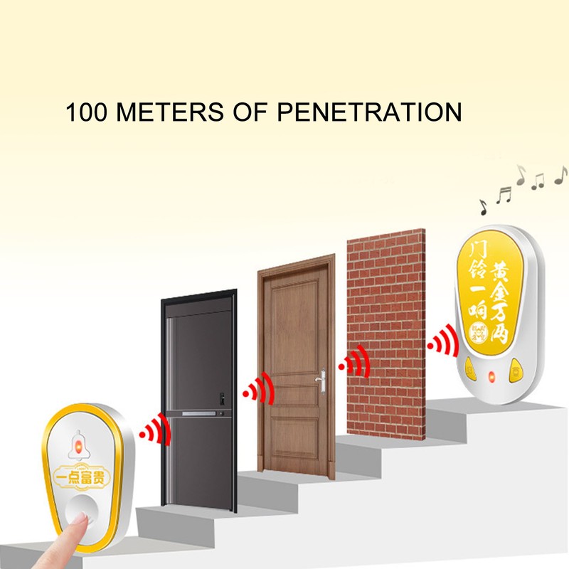 Remote Control Doorbell Long Range Door Bell Kit Wireless Call