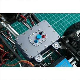 MORLORDY CNC RC Fuel Cell Receiver Box Simulated Fuel Tank for 1/10 Scale SCX10 Axial Capra RC4WD Rock Crawler Upgrades (Titanium)