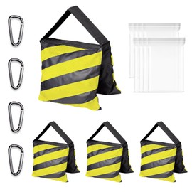 EMART Pack of 4 Sandbags Black/Yellow for Photography, Heavy Duty Sandbag for Photo Studio, Video, Tripod Mounts