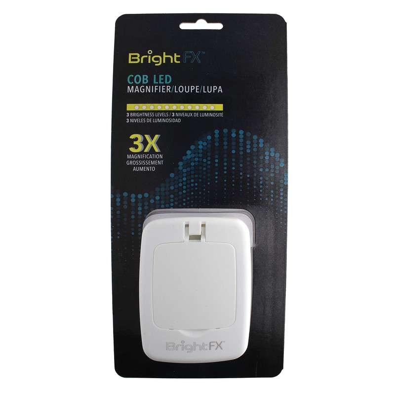Beadsmith Bright FX COB LEDライトと拡大鏡 3倍拡大 3段階輝度 折りたたみ プッシュボタン式 電池式ランプ