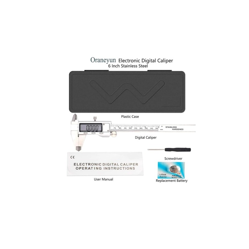 Electronic Digital Vernier Caliper - 150mm Stainless Steel Professional Metal