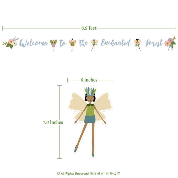 Cheerland 9ft Paper Woodland Fairy Party Banner Welcome to The
