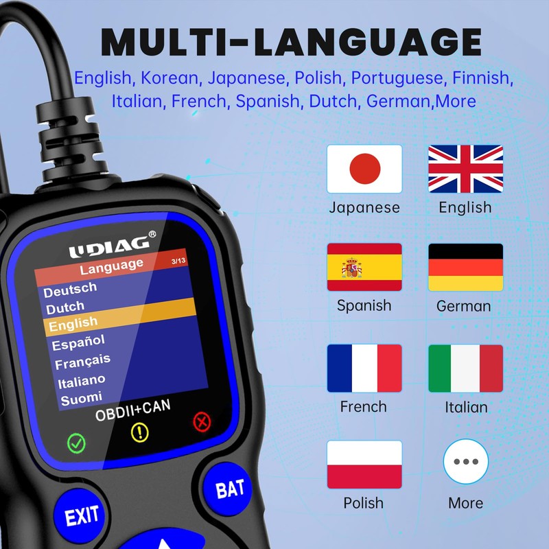 UDIAG CR720 OBD2 Scanner Battery Tester 2 In 1, OBD2