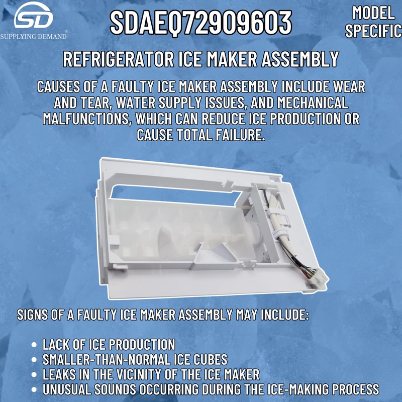Supplying Demand AEQ72909603 2216335 Refrigerator Ice Maker Assembly Replacement Model
