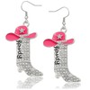 Rhinestone Western Boots Independence Earring Cowgirl Cowboy Enamel Hat Bohemian