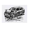 'Car Crash' Temporary Tattoo - Water Resistant, Skin-Safe, Non-Toxic Transfer