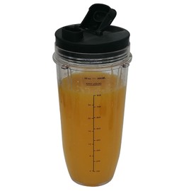 2pcs replacement 32oz Cup with spout lid,Compatible with nutri ninja pro bl450/BL456 and Auto-IQ blender BL482/BL682,Compatible with Ninja Chef High-Speed Blender CT805 (2, 32oz cup with lid)