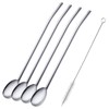 Westmark Straw Spoon, 4 Spoons + 1 Cleaning Brush, Reusable,