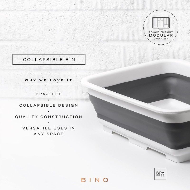 BINO Lavabo plegable, portátil, para ahorrar espacio, color blanco