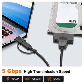 LUIRSAY SATA USB Adapter, SATA to USB Hard Drive Adapter for External and Internal Hard Drives SSD/HDD 2.5 3.5 Inch Adapter Compatible with Windows, Mac and Linux Operating Systems