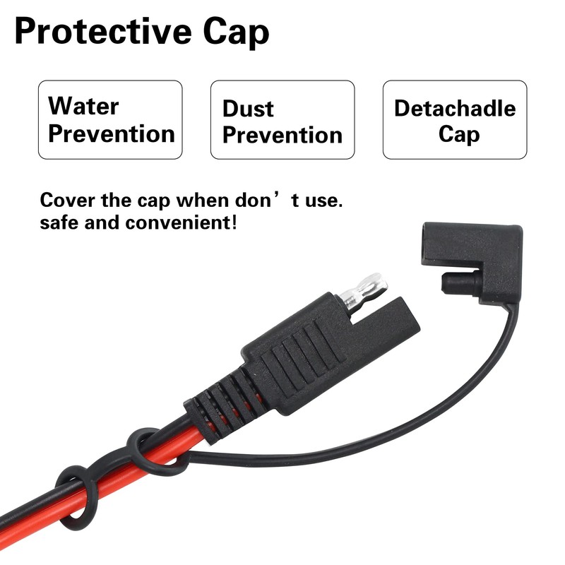 YACSEJAO 12V SAE Quick Release Adapter to Alligator Clips 16AWG