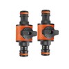 Amazleer 2 Pcs Garden Hose Connectors, Double-Tap Nozzle Valve for