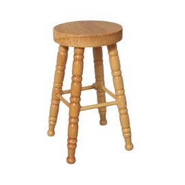 Dolls House Stool Light Oak Four Legged Breakfast Bar Kitchen Cafe Furniture
