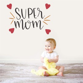 StickMe 'Super Mom - Baby - Kids - Nursery Pre School Kinder Garden Wall Sticker ' -SM209 (Multi Colour, Vinyl - 75cm X 55 cm)