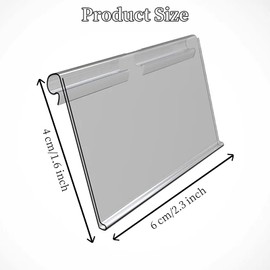 Voittozege 120PCS Clear Plastic Label Holders Price Label Holder for Wire Shelf Labels,Transparent Label Holder with 120pcs Paper Labels Holders for Storage Bins Merchandise Sign Display Holders