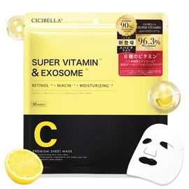 mocomoco Sheet Mask, Large Capacity, Face Mask, 30 Pieces, VC 100, Vitamin C, Face Pack, Retinol, Made in Japan, Deer Mask, Dry Skin, Moisturizing, 30 Sheets