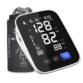 Rgdood Automatic Upper Arm Blood Pressure Monitor, Dual User 2x90 Memories Digital Blood Pressure Machine with (8.5"-16.5") Cuff Size, BP Monitor with 4*AAA Batteries & DC Cable