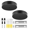 YOUNIEYO 2Pcs Light Canopy Kit Black Single Hole Ceiling Plate