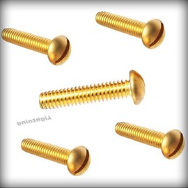 New Pack of 500 Pcs 10-32 x 1/4" inch Round Head Machine Machine Screws Kit Solid Brass Slotted Drive Set Warranity by Pr-Merchant