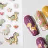 Dedyel Dinosaur Nail Stickers 5D Embossed Cartoon Kawaii Animal Self-Adhesive