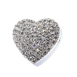BestBling Crystal Sparking Heart Shape Natural Car Vent Clip Air Freshener For Auto (Silver)