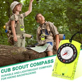 QESSUVNC Compass Outdoor Navigation Compass Children's Compass for Hiking, Compass Hiking Compass Military Compass Lightweight Hiking Compass with Adjustable Tilt for Expedition Map Reading Navigation