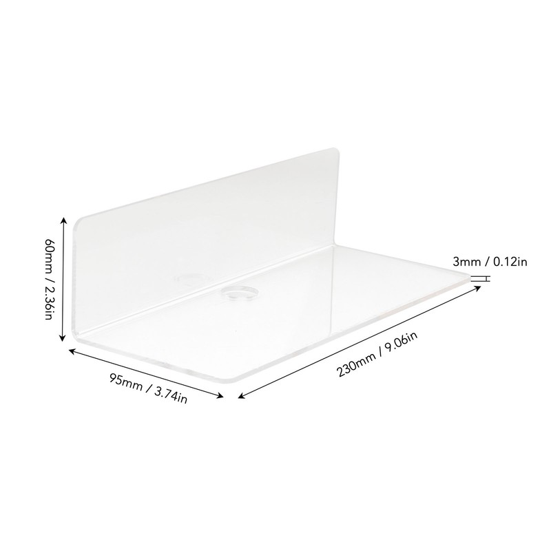 2Pcs Clear Floating Shelf Acrylic Fine Surface Delicate Modern Transparent