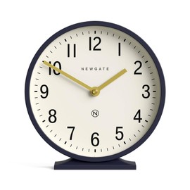 NEWGATE® Q Mantel Clock | Modern Classic Round Mantel Clock | Navy Blue | Contemporary Style for Mantel, Desk, Table, Shelf or Bedside
