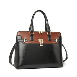 BOSTANTEN Laptop Briefcase for Women 15.6 inch Computer Bag Large Capcity Stylish Leather Handbag Business Work Purse