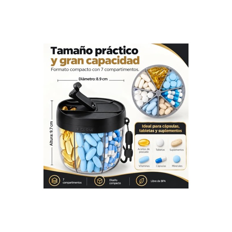 Pastillero Semanal de 7 Compartimentos