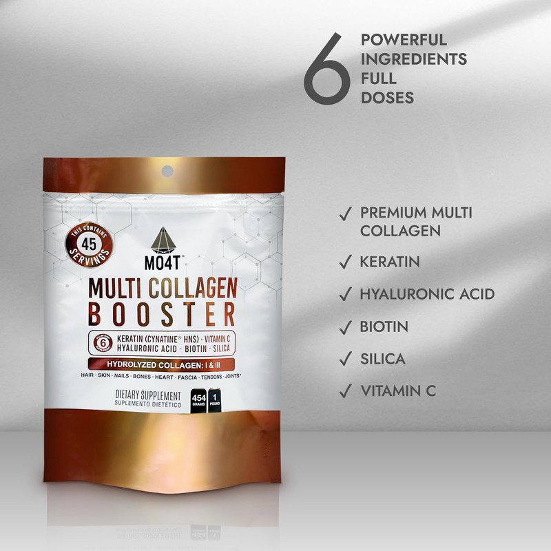 Multi Collagen Booster Powder – Extra Strength Collagen Supplement with