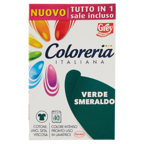 Grey Farbstoff für Textilien coloreria Italiana, Smaragdgrün – 1 Packung