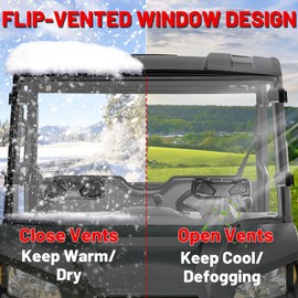 StarknightMT Ranger Midsize 570 500 Windshield Vented - Scratch-Resistant Front Windshield Compatible With 2015-2021 Polaris Ranger Mid-size 500 570 ETX EV