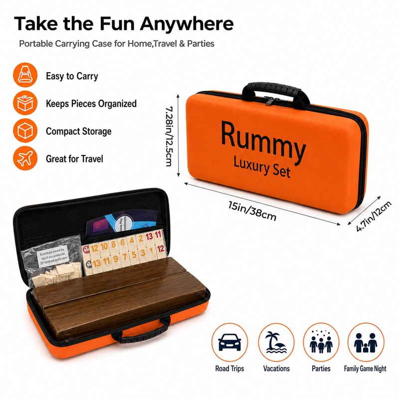HOROW Rummy Cube Game Set 4 Player Edition, with 4