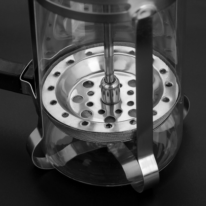 350ml Stainless Steel Glass Hollow Cafetiere French Filter Tea Coffee