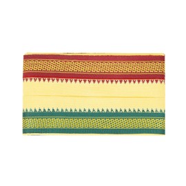 Cotton for Indian Traditional Cultural Border Pooja Angvastram/Gamcha/Shawl/Melmundu/Uthareeyam/Kasavu for Men Used During Festival Temple Pooja Ritual Housewarming(Size:70" X 35")(Saffron Golden)