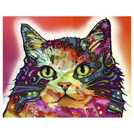 Retro Planet.com - Ragamuffin Cat Vinyl Sticker, Dean Russo Cat Decal, Pop Art, Peel and Stick, Laptop, Car, Locker, Notebook, Planner, Water Bottle, 3 x 4 in