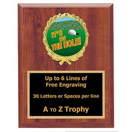 Trophies Golf Plaque Trophy 7x9 Wood Sports Golfing Tournament Awards Free Engraving