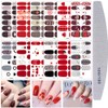 EBANKU Valentine Full Wraps Nail Polish Stickers Hearts Love Solid