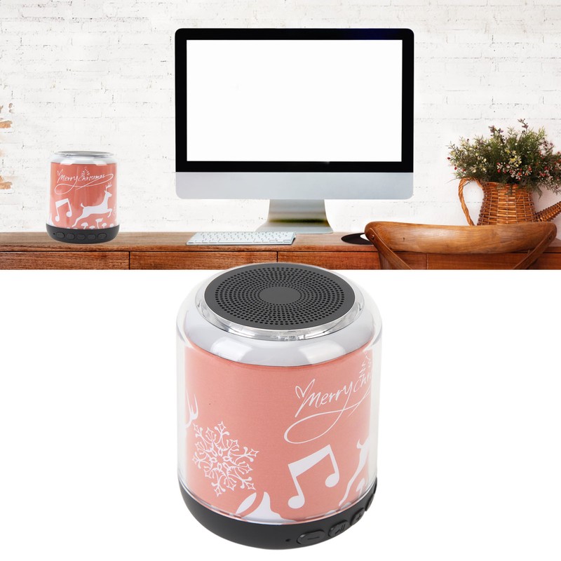 Mini Bluetooth Speaker Christmas Pattern Festive Atmosphere RGB Music Player