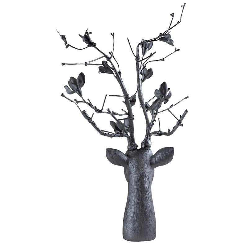 SiL Interiors Silver Reindeer Stag Freestanding 45cm Bust Head Christmas