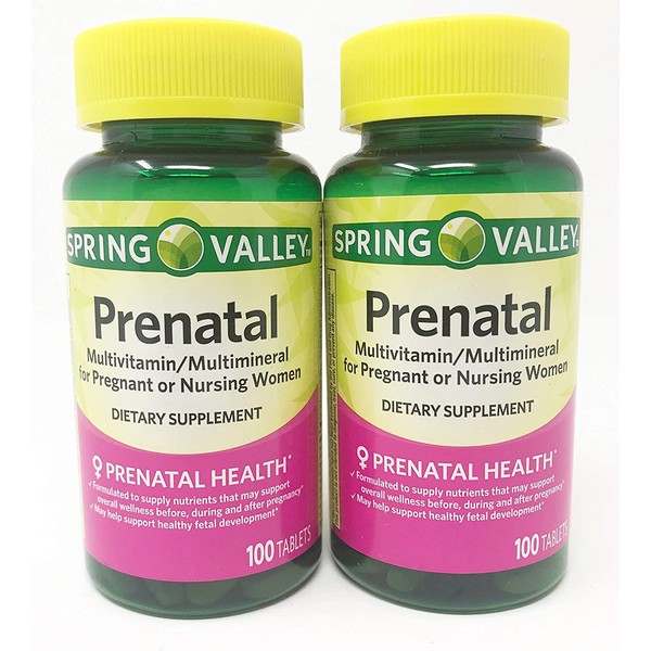 Spring Valley - Prenatal, Multivitamin, Multimineral, Twin Pack 200 Tablets Total