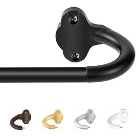 TVWOO Wrap Around Curtain Rods,Black Curtain Rods 28 to 60 Inch,5/8 Inch Adjustable Blackout Curtain Rod,Aluminum Curtain Rods for Windows,Room Darkening Curtain Rod,French Curved Drapery Rods 28-60"