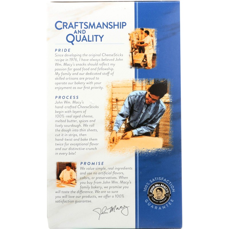 JOHN MACYS Cheesesticks Original Cheddar, 4 OZ