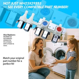 WH23X29553 Washer Water Inlet Valve – Fits GE/G-E Profile GFW650SPN1SN, GFW650SSN1WW, GFW850SPN1RS, GFW850SSN1WW, GFW655SPV0DS – for GE Profile Front-Load Washer