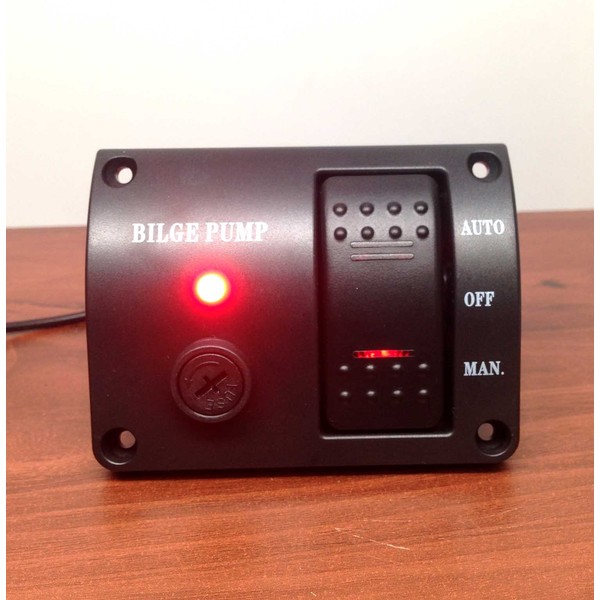 Pactrade Marine Boat Bilge Water Alarm 12VDC LED Indicator Made of Black ABS
