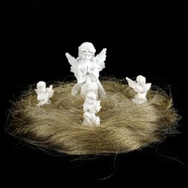 Sumind Angel Hair for Christmas Decorating 200 Gram PVC Gold Angel Hair Tinsel Christmas Angel Hair Decoration Iridescent Icicle Tinsel Angel Cloud Angel Hair for Christmas Tree Home Gift Decoration